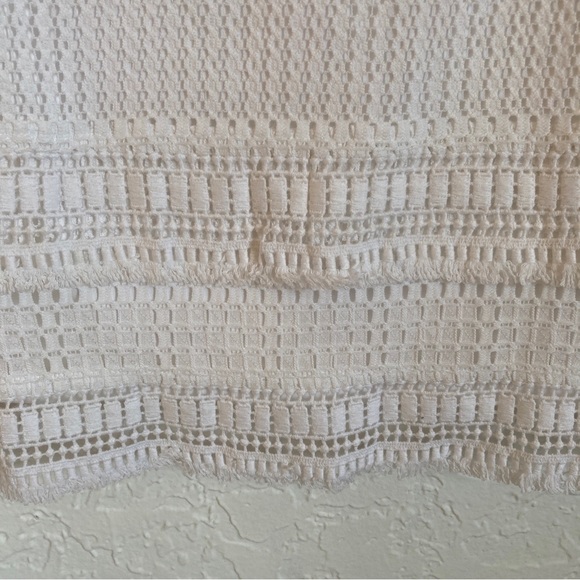 Banana Republic Top Womens Small White Tiered Layered Lace Fringe Office - Picture 5 of 10